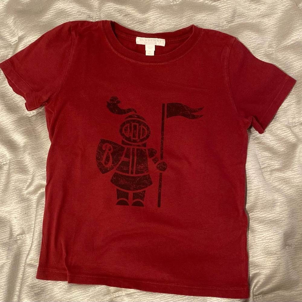 BURBERRY Kids Red Cotton T-Shirt Knight Authentic, size 6